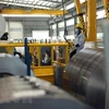 Sản xuất thép cuộn xuất khẩu tại Công ty TNHH Thép JFE Shoji Hải Phòng, vốn đầu tư Nhật Bản, tại Khu công nghiệp đô thị VSIP Hải Phòng. (Ảnh: Danh Lam/TTXVN) 
