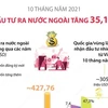 [Infographics] Đầu tư ra nước ngoài 10 tháng năm 2021 tăng 35,1%