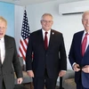 Thủ tướng Anh Boris Johnson (trái) gặp mặt Thủ tướng Australia - Scott Morrison (giữa) và Tổng thống Mỹ Joe Biden (phải) tại Anh hồi tháng 6/2021. (Nguồn The Australian).