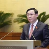 Chủ tịch Quốc hội Vương Đình Huệ phát biểu bế mạc Kỳ họp thứ hai, Quốc hội khóa XV. (Ảnh: Doãn Tấn/TTXVN) 
