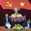 Ông Võ Văn Thưởng, Ủy viên Bộ Chính trị, Thường trực Ban Bí thư phát biểu tại buổi làm việc với tỉnh Nam Định. (Ảnh: Công Luật/TTXVN)