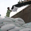 Bốc xếp gạo xuất khẩu tại tỉnh An Giang. (Ảnh: Công Mạo/TTXVN) 