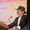 Nhạc sỹ Nguyễn Cường chia sẻ quá trình ra đời ca kịch Khát vọng Dam Săn và tình yêu Tây Nguyên. (Ảnh: Hoài Thu/TTXVN)