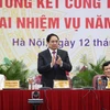 Thủ tướng Phạm Minh Chính dự và chỉ đạo hội nghị. (Ảnh: Dương Giang/TTXVN) 