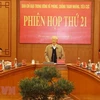 Tổng Bí thư Nguyễn Phú Trọng phát biểu kết luận Phiên họp thứ 21. (Ảnh: Trí Dũng/TTXVN) 