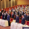 Thủ tướng Phạm Minh Chính và các đại biểu dự Hội nghị tổng kết hai năm Việt Nam đảm nhiệm cương vị Ủy viên không thường trực Hội đồng Bảo an Liên hợp quốc. (Ảnh: Dương Giang/TTXVN) 
