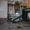 Một nhà thờ bị hư hại sau trận động đất tại Amatitlan, Guatemala, ngày 16/2/2022. (Ảnh: AFP/TTXVN)