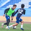 Hà Nội FC tích cực tập luyện chuẩn bị cho vòng đấu mở màn của Night Wolf V-League 2022. (Ảnh: HNFC)