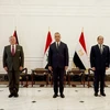 Quốc vương Abdullah II (trái), Thủ tướng Iraq Mustafa al-Kadhimi (giữa) và Tổng thống Ai Cập Abdel Fattah al-Sisi. (Nguồn: gds.gov.iq)