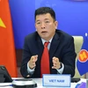 Đại sứ Vũ Hồ, Quyền Trưởng SOM ASEAN Việt Nam phát biểu tại Đối thoại ASEAN-New Zealand lần thứ 29 theo hình thức trực tuyến. (Nguồn: Baoquocte)