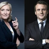 Đương kim Tổng thống Pháp Emmanuel Macron (phải) và thủ lĩnh đảng cực hữu Marine Le Pen (trái). (Ảnh: AFP/TTXVN)