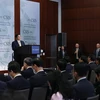 Thủ tướng Phạm Minh Chính dự và phát biểu tại Viện Nghiên cứu Chiến lược quốc tế Hoa Kỳ (CSIS). (Ảnh: Dương Giang/TTXVN) 