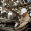 Một nhân viên làm việc tại nhà máy của nhà máy lọc dầu của Repsol YPF ở Cartagena, đông nam Tây Ban Nha. (Nguồn: Reuters)