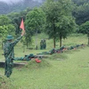 Năm 2022, Tiểu đoàn huấn luyện, cơ động (Bộ đội Biên phòng tỉnh Điện Biên) tiếp nhận huấn luyện 180 tân binh là con em các dân tộc ở 4 huyện biên giới trong tỉnh. (Ảnh: Xuân Tiến/TTXVN) 