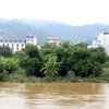 Lũ lớn trên thượng nguồn sông Hồng, đoạn chảy qua thành phố Lào Cai. (Ảnh: Quốc Khánh/TTXVN) 