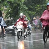 Sáng 11/8, Hà Nội có mưa to do ảnh hưởng của bão số 2. (Ảnh: Thanh Tùng/TTXVN) 