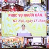 Thủ tướng Phạm Minh Chính chủ trì hội nghị trực tuyến toàn quốc về cải cách thủ tục hành chính tại đầu cầu Chính phủ. (Ảnh: Dương Giang/TTXVN) 