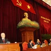 Tổng Bí thư Nguyễn Phú Trọng phát biểu khai mạc hội nghị. (Ảnh: Trí Dũng/TTXVN) 