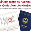 Bổ sung thông tin “nơi sinh” vào hộ chiếu cấp cho công dân Việt Nam