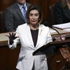 Chủ tịch Hạ viện Mỹ Nancy Pelosi phát biểu tại Hạ viện ở Washington, DC ngày 17/11/2022. (Ảnh: AFP/TTXVN)