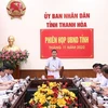 Chủ tịch Ủy ban Nhân dân tỉnh Thanh Hóa Đỗ Minh Tuấn phát biểu tại hội nghị.