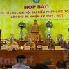 Các đại biểu chủ trì cuộc họp báo của Giáo hội Phật giáo Việt Nam. (Ảnh: Lê Hương/Vietnam+)