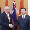 Chủ tịch Quốc hội Vương Đình Huệ hội kiến Thủ tướng Australia Anthony Albanese. (Ảnh: Doãn Tấn/TTXVN) 