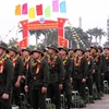 Các tân binh tại lễ giao, nhận quân ở quận Hải Châu (Đà Nẵng). (Ảnh: Trần Lê Lâm/TTXVN)