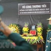 Lễ tang Thiếu tá phi công Trần Ngọc Duy. (Ảnh: Tuấn Anh/TTXVN)