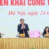 Thủ tướng Phạm Minh Chính chủ trì hội nghị triển khai công tác y tế năm 2023. (Ảnh: Dương Giang/TTXVN) 