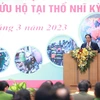 Thủ tướng Phạm Minh Chính phát biểu tuyên dương các lực lượng tham gia cứu nạn, cứu hộ làm nhiệm vụ tại Thổ Nhĩ Kỳ. (Ảnh: Dương Giang/TTXVN) 