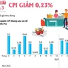 [Infographics] Chỉ số giá tiêu dùng tháng 3 năm 2023 giảm 0,23%