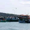 Tàu cá neo đậu trên vùng biển đảo Phú Quốc, tỉnh Kiên Giang. (Ảnh: Lê Huy Hải/TTXVN)