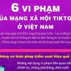[Infographics] 6 vi phạm của mạng xã hội TikTok ở Việt Nam