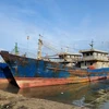 Tàu cá đóng theo Nghị định 67 của ngư dân xã Phước Hưng, huyện Long Điền, tỉnh Bà Rịa-Vũng Tàu hoạt động không hiệu quả phải nằm bờ. (Ảnh: Hoàng Nhị/TTXVN)