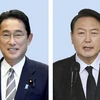 Thủ tướng Nhật Bản Fumio Kishida (trái) và Tổng thống Hàn Quốc Yoon Suk Yeol (phải). (Nguồn: Kyodo/TTXVN)