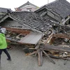 Căn nhà bị sập do động đất ở thành phố Suzu, tỉnh Ishikawa (Nhật Bản) ngày 6/5/2023. (Nguồn: Kyodo/TTXVN)