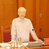 Tổng Bí thư Nguyễn Phú Trọng phát biểu chỉ đạo cuộc họp.(Ảnh: Trí Dũng/TTXVN) 