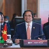 Thủ tướng Phạm Minh Chính phát biểu tại Phiên toàn thể Hội nghị Cấp cao ASEAN lần thứ 42. (Ảnh: Dương Giang/TTXVN) 