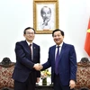 Phó Thủ tướng Lê Minh Khái tiếp Giám đốc Ngân hàng MUFG, Nhật Bản Junichi Hanzawa. (Nguồn: TTXVN)