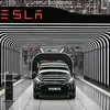 Mẫu xe điện Model Y Gigafactory của Tesla trưng bày tại Gruenheide, đông nam Berlin, Đức. (Nguồn: AFP/TTXVN)