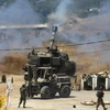 Quân đội Israel nã pháo vào khu vực biên giới Liban. (Nguồn: AFP)