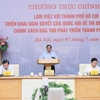 Thủ tướng Phạm Minh Chính phát biểu kết luận buổi làm việc. (Ảnh: Dương Giang/TTXVN) 