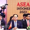 Bộ trưởng Ngoại giao Bùi Thanh Sơn tham dự chuỗi Hội nghị Bộ trưởng Ngoại giao ASEAN (AMM) lần thứ 56 tại Jakarta. (Ảnh: TTXVN phát) 