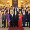 Tổng Bí thư Nguyễn Phú Trọng và các lãnh đạo Đảng, Nhà nước cùng các đại biểu tham dự buổi lễ. (Ảnh: Trí Dũng/TTXVN) 