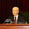 Tổng Bí thư Nguyễn Phú Trọng phát biểu khai mạc Hội nghị Trung ương 8, khóa XIII. (Ảnh: Trí Dũng/TTXVN) 
