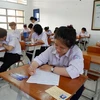Thí sinh chuẩn bị làm bài thi kỳ thi chọn học sinh giỏi quốc gia Trung học phổ thông năm học 2022-2023. (Ảnh: Đức Hạnh/TTXVN) 