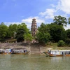 Chùa Thiên Mụ được xây dựng vào năm 1601, được coi là ngôi chùa cổ nhất ở Huế. (Ảnh: Hồ Cầu/TTXVN)