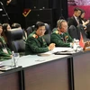 Đại tướng Phan Văn Giang, Ủy viên Bộ Chính trị, Phó Bí thư Quân ủy Trung ương, Bộ trưởng Bộ Quốc phòng, tham dự Hội nghị. (Ảnh: Đào Trang/TTXVN) 