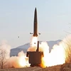 Một vụ phóng thử tên lửa tại tỉnh Bắc Pyongan, Triều Tiên. (Ảnh: AFP/TTXVN)